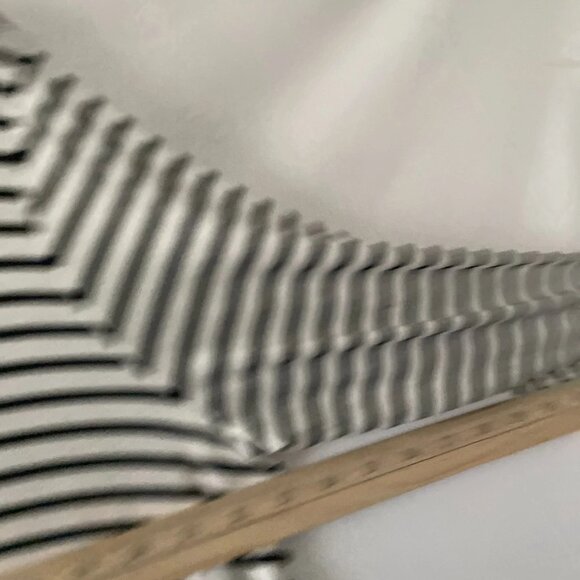 NWT Dressbarn Womens White & Black Striped Print Believe Embroidered Top Size 1X - Picture 6 of 9